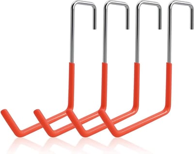 Garagehaken Set - S-vormige haken - Opbergen van spullen - Met rubber coating - 4 stuks - Zwart en oranje