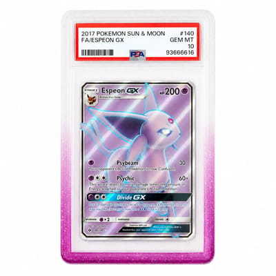 TCGprotection - PSA Guard – Amethyst Mist (Wit - Paars) Gradient met glittereffect / Slab Bumper - Beschermhoes voor Pokemon, MTG, TCG, Yu-Gi-Oh & One Piece – Verzamelen