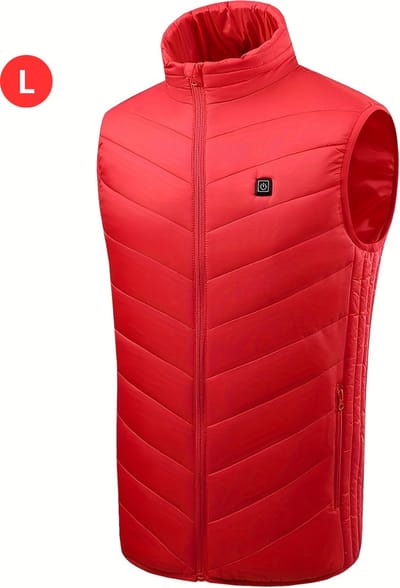 Livano Heated Vest - Verwarmde Bodywarmer - Elektrische Bodywarmer - Jas - Oplaadbaar - Dames - Maat L - Rood