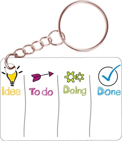 Sleutelhanger 6x4cm - List - Idea - To Do - Doing - Done
