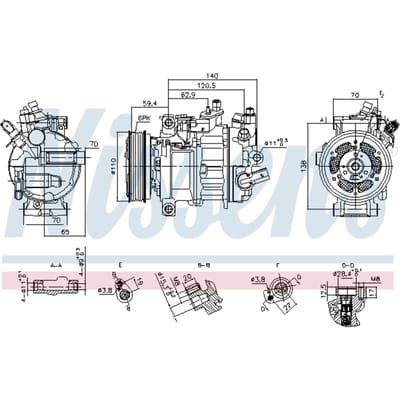 Compressor airconditioning NISSENS 890944