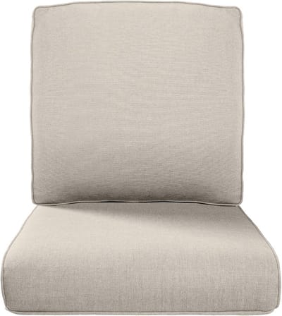 Set van 2 Beige Terrasstoelkussens met Afneembare Hoes voor Buitenmeubilair