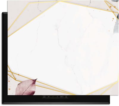 KitchenArt - Geometric Elegance - Inductie Beschermer - 65x52 cm - Kookplaat Beschermer - Luxe Afdekplaat Inductieplaat - Anti-slip & Oprolbaar - Beschermmat Inductiekookplaat