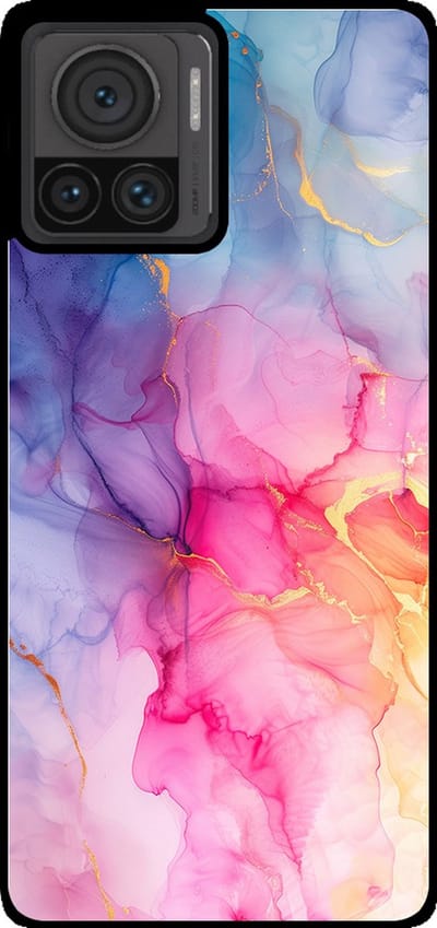Smartphonica Telefoonhoesje Geschikt voor Motorola Edge 30 Ultra / Moto X30 Pro 5G met marmer opdruk - TPU backcover case marble design - Regenboog geschikt voor Motorola Edge 30 Ultra;Motorola Moto X30 Pro 5G