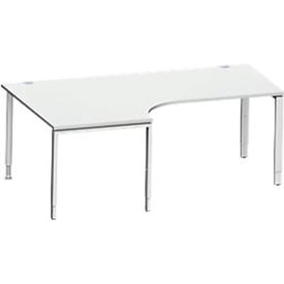 Schäfer Shop Genius hoekbureau MODENA FLEX 90°, aanbouw links, B 2000 mm, lichtgrijs