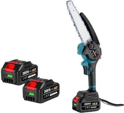Kettingzaag - Snoeizaag - Takkenzaag - Handzaag - Draadloze - Elektrische - 1500W - 8 Inch Zaagblad - Brushless Motor - Handzaam Ontwerp – Inclusief 2x 18V Accu en EU Stekker