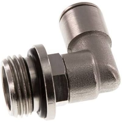 10mm x G1/2'' 90 graden L-verbinding Messing Insteekfitting Buitendraad Draaibaar NBR