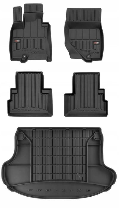FROGUM PROLINE 3D Set - Rubberen Automatten + Kofferbakmat - Geschikt voor INFINITI QX70 (2013-2018) - Zwart