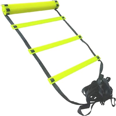Speed Training Ladder - Agility Ladder - Sport Training - Vlak Ontwerp - 4 meter 10 Treden - Zwart