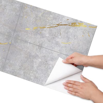 Coloray Meubel Wrap Folie - Grijs Meubelfolie - 50x100 cm - Meubel Wrap Folie Stenen elegantie - Plakfolie Meubels - Minimalist Meubelfolie - Decoratiefolie Zelfklevend - Slaapkamer decoratie - Texturen