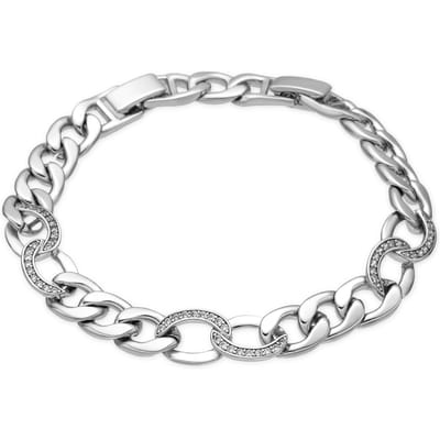 Luxenter Armband met zilveren afwerking en glanzende zirkonia - Dunko