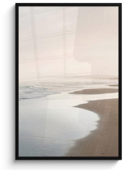 Poster in lijst - Fotolijst 80x120 cm - Posters - Kustlijn - Strand - Oceaan - Posterlijst zwart - Decoratie - Wanddecoratie woonkamer - Muurdecoratie slaapkamer