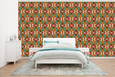 Behang - Fotobehang Design - Retro - Oranje - Abstract - Breedte 500 cm x hoogte 280 cm