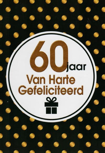 Verjaardagskaart 60 Jaar - Wenskaart Verjaardag - Kaart 60 Jaar