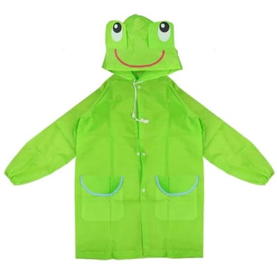 Effen Kleur Kinder Cartoon Regenjas Dierlijke Stijl Vochtbestendig voor Kinderen Opvouwbare Regenjas Regenjas Kinderen Regen Pon Praktisch Gebruik green