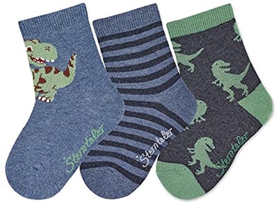 Babysokjes 3-Pack - Kinderkousen - Dagelijks Gebruik - Dino Motieven - 3 Stuks - Multicolor