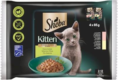 Sheba Natvoer voor Kitten Pouch 4x85g