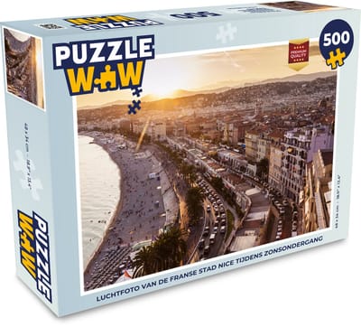Puzzel Zonsondergang - Stad - Nice - Legpuzzel - Puzzel 500 stukjes