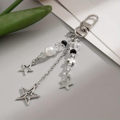 Trendy Punk Ster Sleutelhanger - Dames Tas- en Telefoonaccessoire - Het Perfecte Cadeau Voor Een Vriend gray