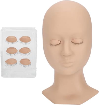 Wimperextensions Oefenhoofd Met Zachte Siliconen Huid En Verwijderbare Oogleden - Training Mannequin Voor Wimperstyling Opleiding