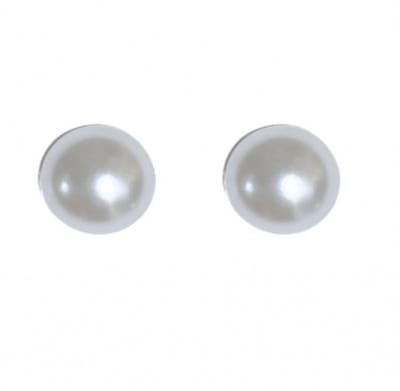 Magneet oorbellen parel wit 9.6 mm