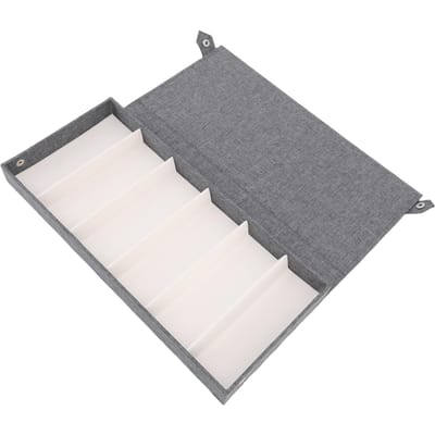 Opklapbare Opbergdoos voor Brillen Stof 6 Vakken Multifunctionele Opbergdoos voor Horloges Sieraden Collectie white