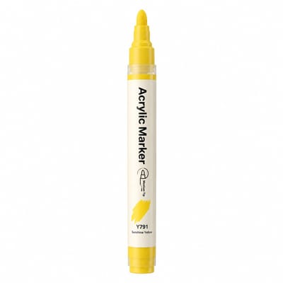 Acrylmarker - 1 stuk maat 3 - Vloeibare inkt met zachte punt en laagbare kleur - Voor diverse oppervlakken - Basisverpakking