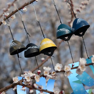 5 x Mount Fuji – Japan - 5 kleur - windklokken - ijzeren windbellen – Harmonie – Geweldig geluid – Feng Shui - voor tuin, terras, balkon, woondecoraties
