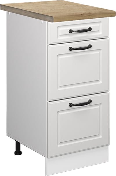 Vicco R-Line Keukenonderkast – 40 cm met laden, WB Eik Wit Landhuis
