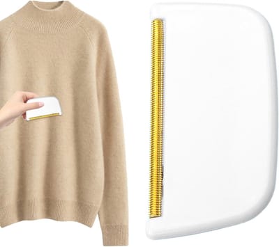 Ontharingskam - Pluisverwijderaar - Kleding Verzorgen - Massief Koper - 8 x 4 cm - Wit