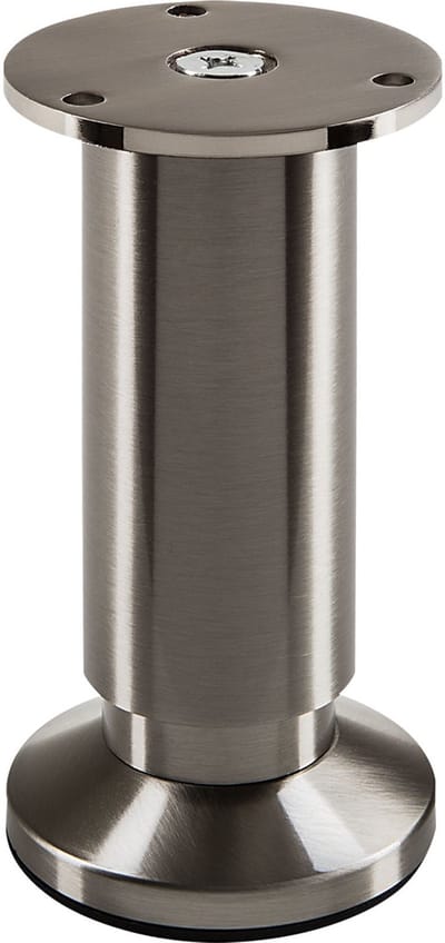 SOTECH Meubelpoot TERRA Hoogte 120 mm look geborsteld roestvrij staal Tafelpoot in hoogte verstelbaar tot max. 15 mm, max. belasting 250 kg