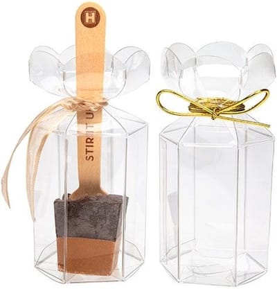 Plastic Doosjes met Bloemvormige bovenzijde 4.9x4.9x7.6cm (25 stuks) | Geschenkdoos | transparante doosjes | doorzichtige doosjes