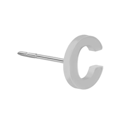 New Bling 9NB-908C - Zilveren oorsteker Letter C – Rhodium Plated – 4 mm – Per Stuk