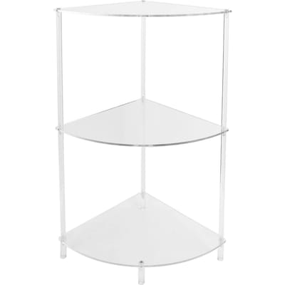 3-Laags Hoektafel Multifunctionele Acryl Wandtafel voor Slaapkamer Badkamer Woonkamer white