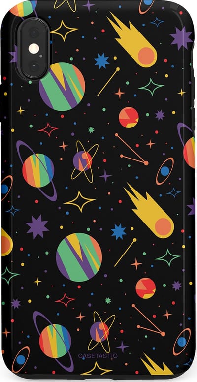 Casetastic Hoesje Geschikt voor Apple iPhone Xs Max - Stijlvolle Beschermende Duo-layer Case - Planeten en meteoren