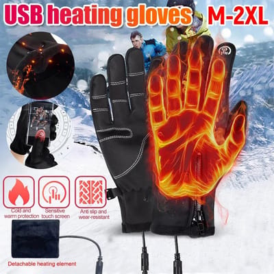 USB Verwarmde Handschoenen met Touchscreen – Winterhandschoenen Maat M voor Heren & Dames – Antislip, Waterafstotend – Voor Fietsen, Wandelen, Skiën & Hardlopen