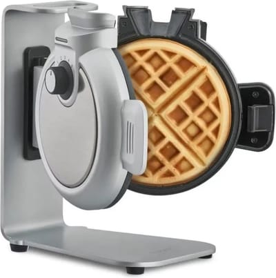 CASO WaffleUp – Verticaal Wafelijzer – 800 Watt – RVS – Perfecte Belgische Wafels Ø 18 cm – Non-stick coating