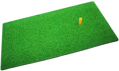 Golfbalmat - Golf oefenmat - Kunstgras - Balmat - Met rubberen tees - Kunststof - 60x30x2cm - Geschikt voor swing- en chipoefeningen, kan in de woonkamer, tuin en op kantoor worden geplaatst - Groen