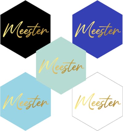 10x Meester Sluitstickers - Zeshoekig - Afscheid - Bedankje - 40 x 35 mm - Goud kleur - Traktatiesticker - Cadeausticker - Wensetiket meester - Uitdelen - Sluitsticker - Sticker Afscheid - Basisschool