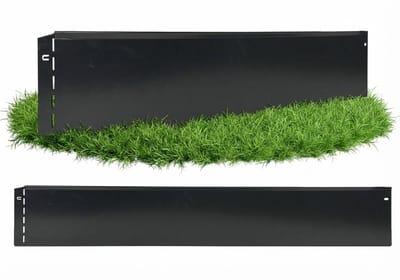 GartenAZ Borderrand - Gazonrand van Verzinkt Staal - Flexibele Montage - Antraciet - 100 cm x 20 cm (20 stuks)