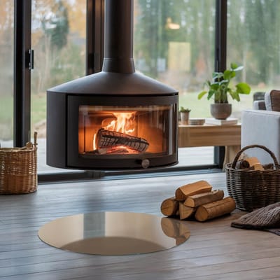 Coloray Vloerplaat Houtkachel - Plaat voor Onder Houtkachel - 60 cm x 60 cm - Open Haard Accessoires - Bruin Vloerplaat Kachel - Onderplaat - Plaat onder Houtkachel - Kachel Onderplaat - Onderplaat Voor Houtkachel