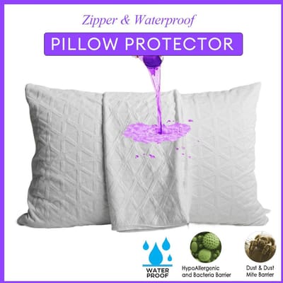 2 stuks Waterdichte Kussensloop met Rits Bedwantsbestendige Kussenbeschermer 48x74cm Wasbare & Anti-Mijt Kussensloop 48x73cm purple
