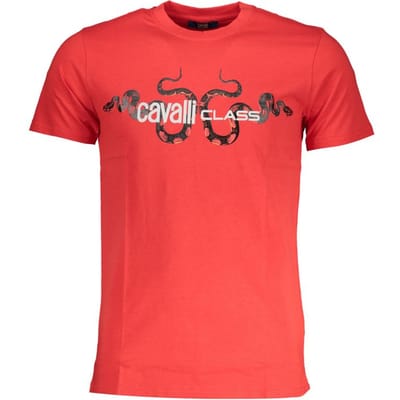 Cavalli Class Rosso Katoenen Heren T-Shirt