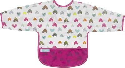 Kushies - Slabbetje -Waterdichte slab - met mouw - Hartjes - 6 t/m 12 maanden