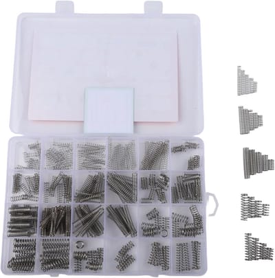 Drukveren Kit - Assortiment Veren - Mechanisch Herstel - 300 Stuks 23 Maten - Roestvrij Staal - Zilver