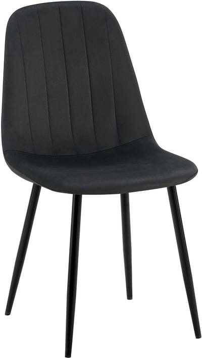 CLP Baxter Eetkamerstoel - Zwart Metalen Frame - Velvet - Fluweel - Metaal/zwart