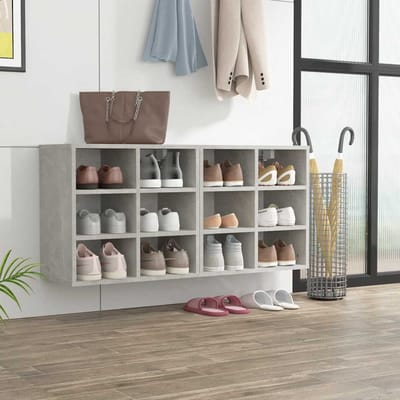 vidaXL - Schoenenkasten - 2 - st - 52,5x30x50 - cm - betongrijs