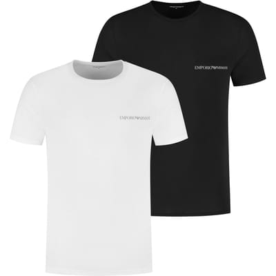 Emporio Armani Core Logoband Crew Neck Shirt Heren (2-pack) - Maat L