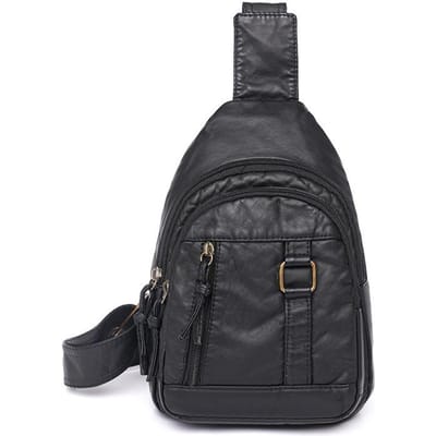 Gewassen leren borsttas voor dames Crossbody damestas Nieuwe trendy en modieuze mobiele telefoontas Wissel borsttas voor damestas