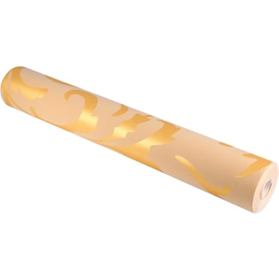 Vliesbehang Muurschildering Vliesbehang Barok Design M. Damast Ornament Goud 3?Dimensionaal White beige